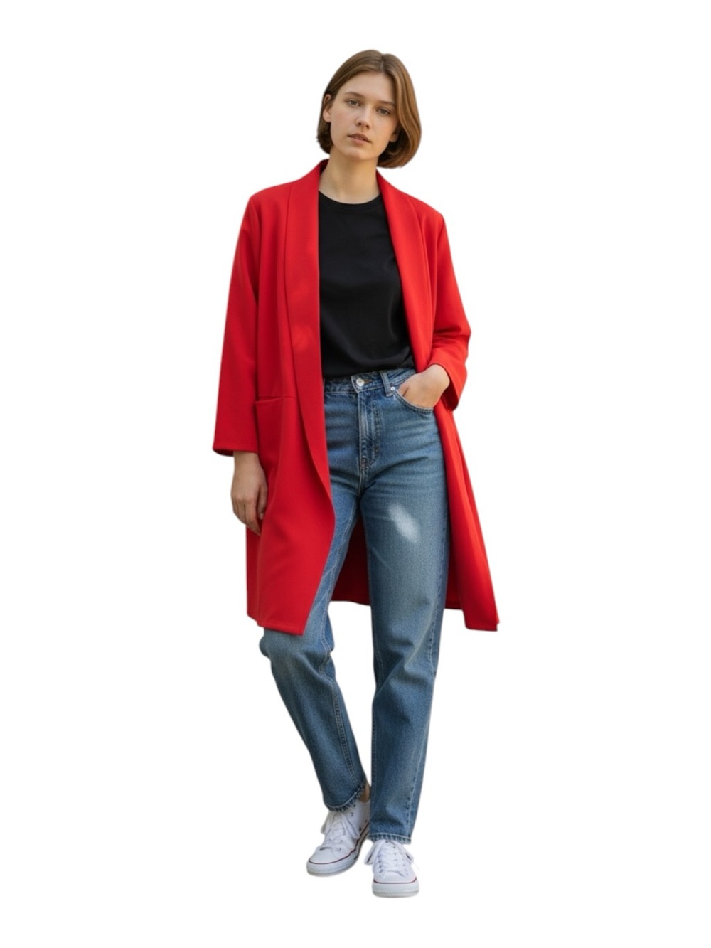 Kilky Paris Red Wool Blend Long Sweater Cardigan Size S M